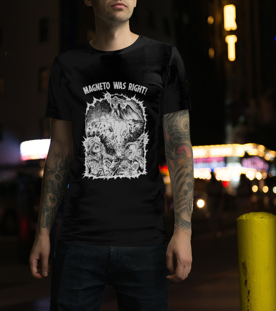 Magneto Was Right X Men Marvel Comic Hero Battle Scene T-Shirt