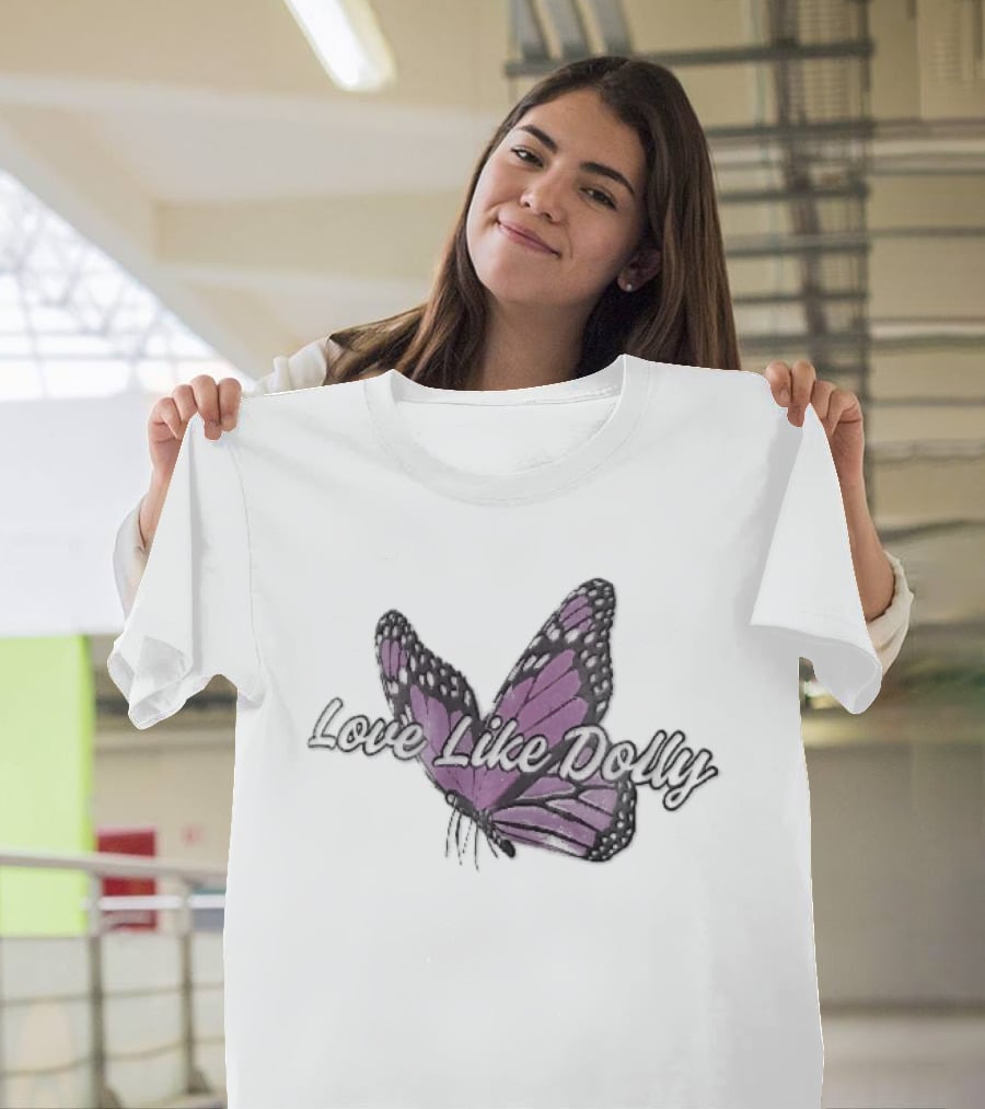 Love Like Dolly Purple Monarch Butterfly Open Wings T-Shirt