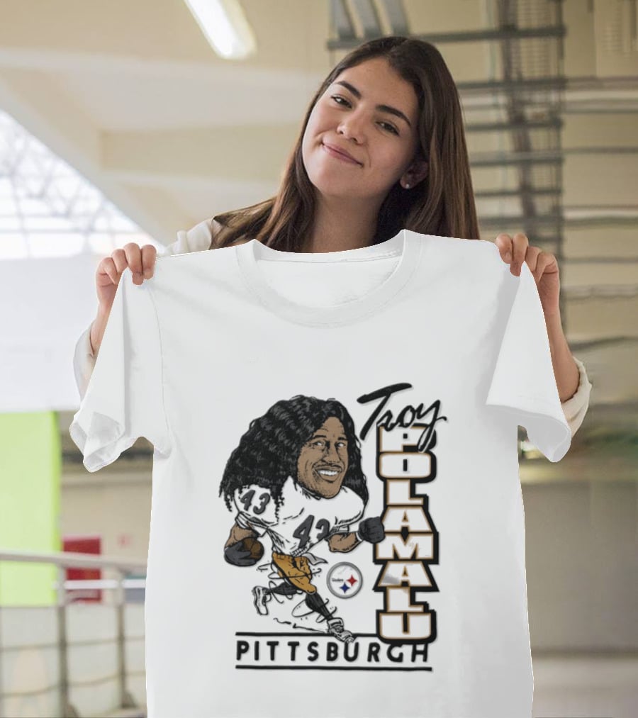 Troy Polamalu Pittsburgh Steelers 43 Caricature T-Shirt