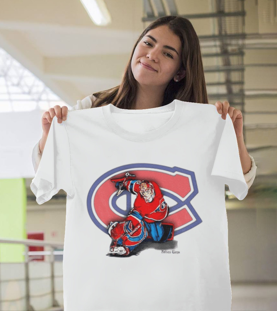 Montreal Canadiens Mathieu Garon NHL Hockey Goalie Player Image T-Shirt