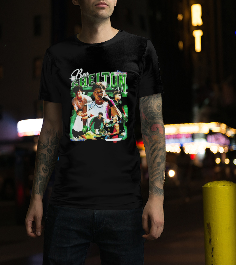 Ben Shelton Tennis Champions Green Collage T-Shirt