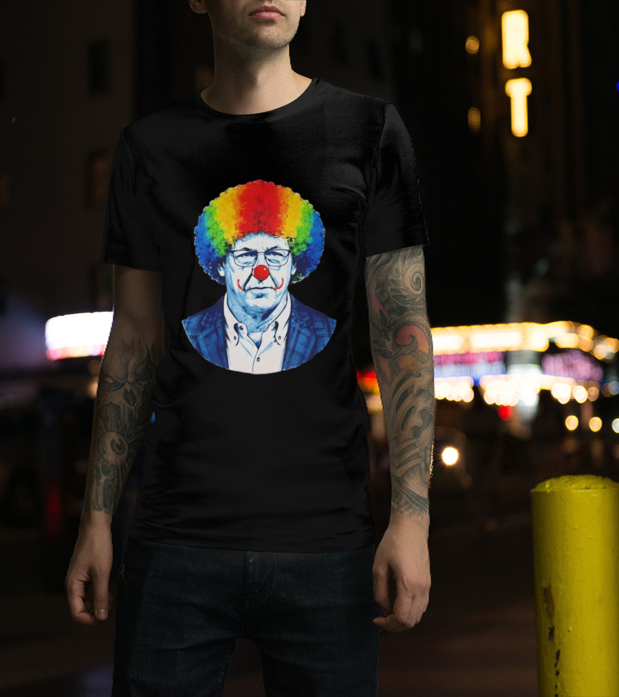 LSU Tigers Football Coach Brian Kelly Clown Red Nose Rainbow Wig T-Shirt