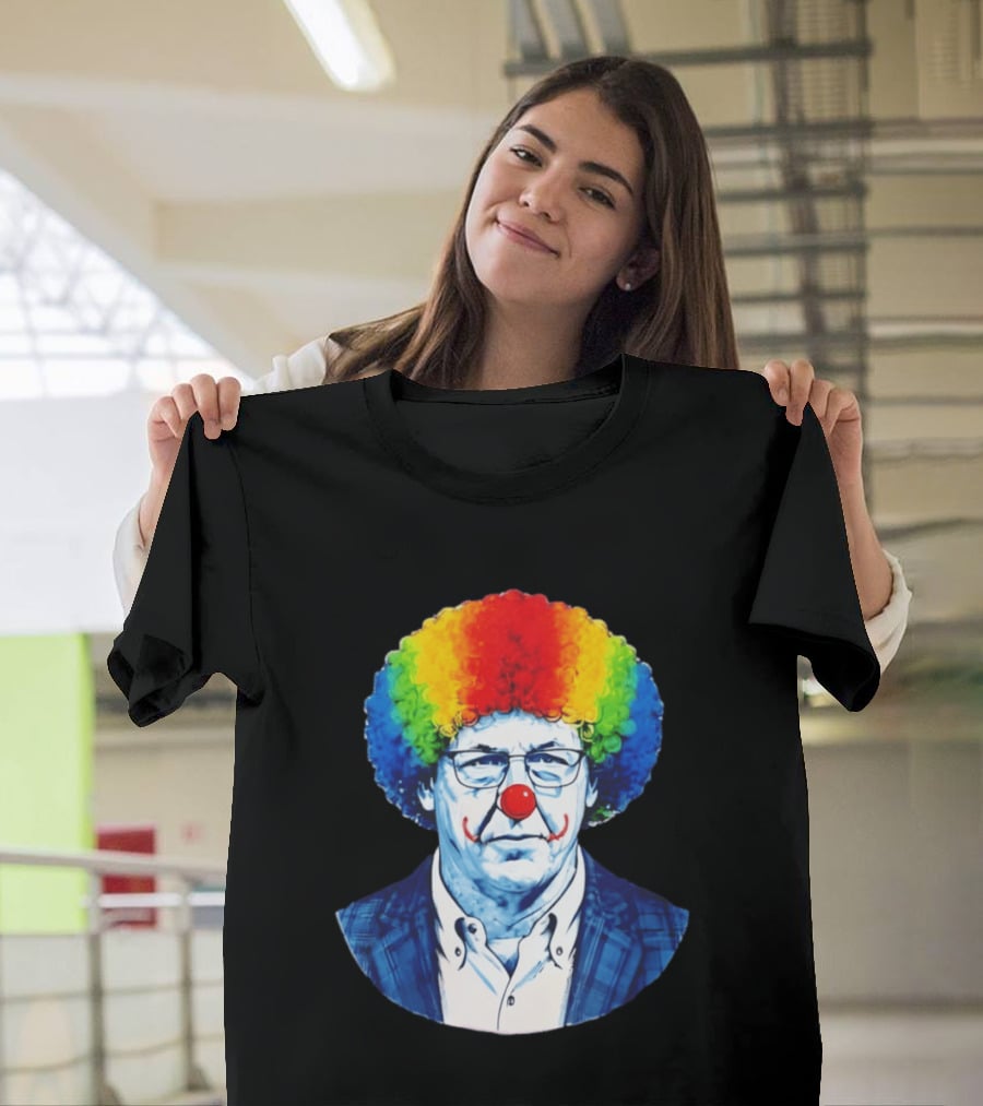 LSU Tigers Football Coach Brian Kelly Clown Red Nose Rainbow Wig T-Shirt