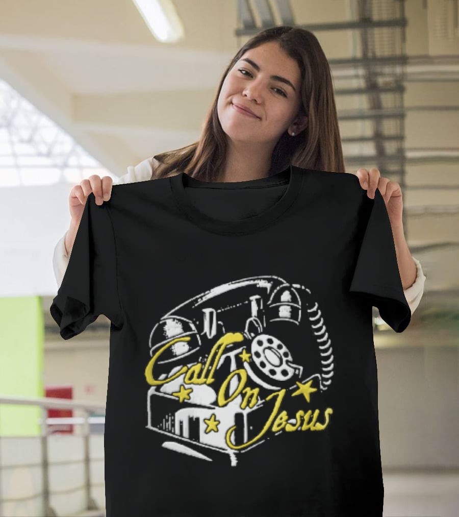 Call On Jesus Rotary Telephone Yellow Stars T-Shirt