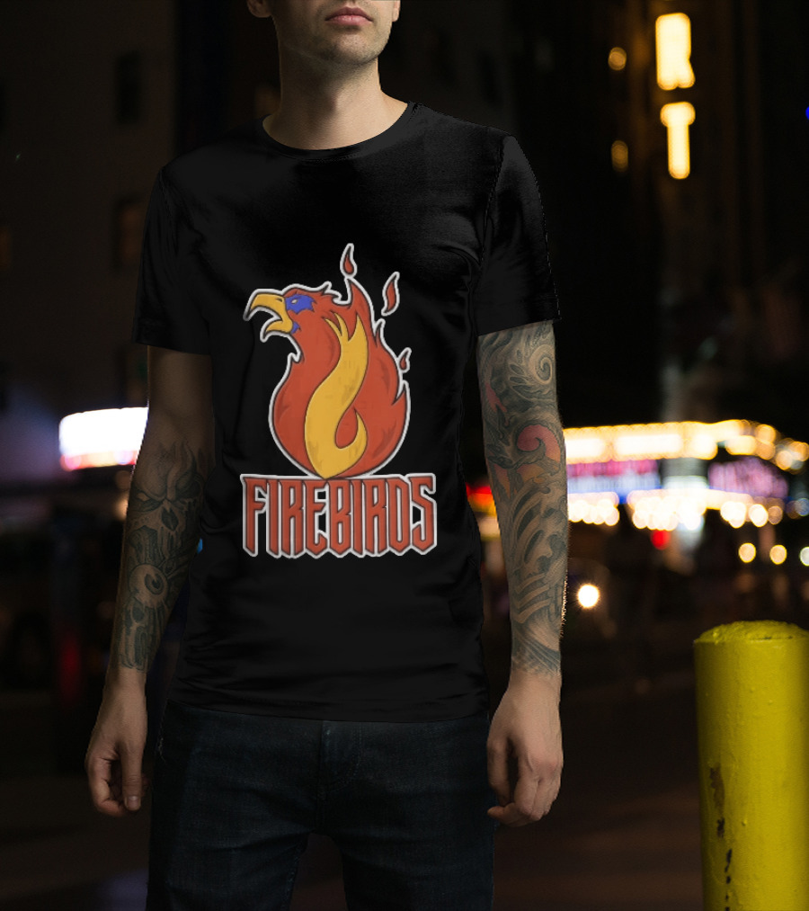 Firebirds Flaming Phoenix Head Flame Cartoon T-Shirt