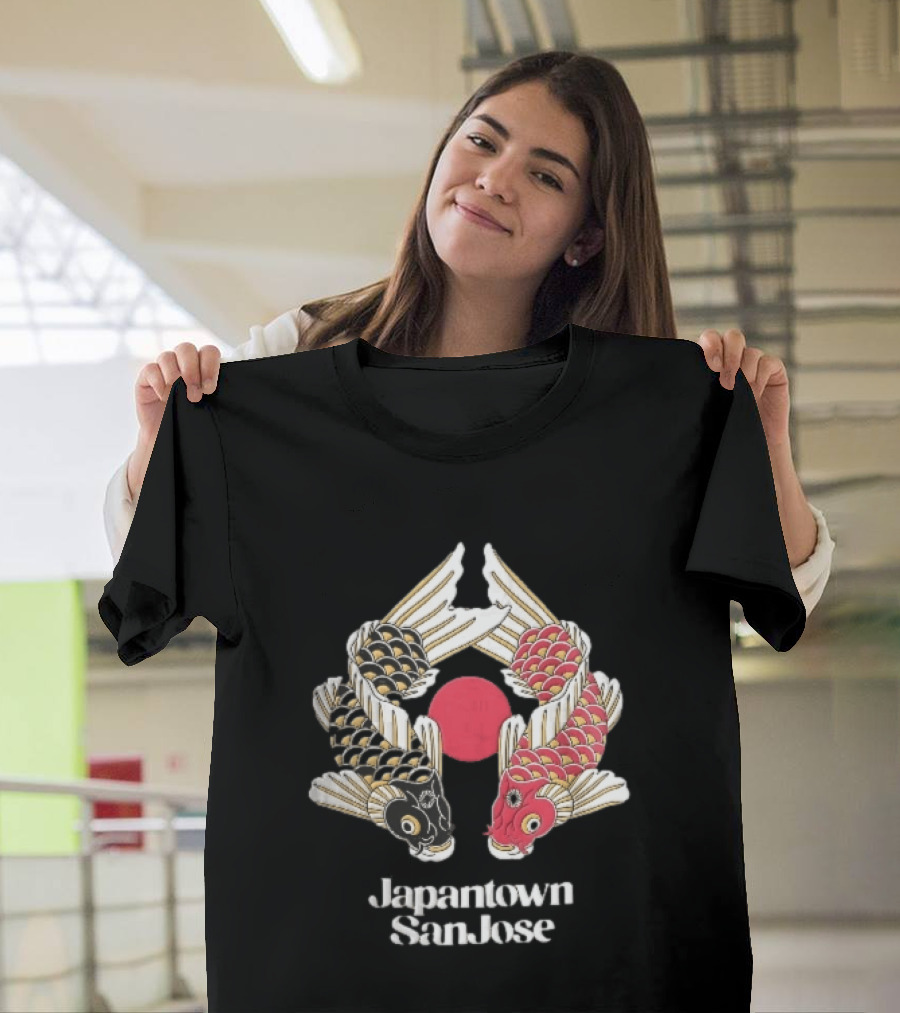 Japantown San Jose Two Koi Fish Red Sun T-Shirt
