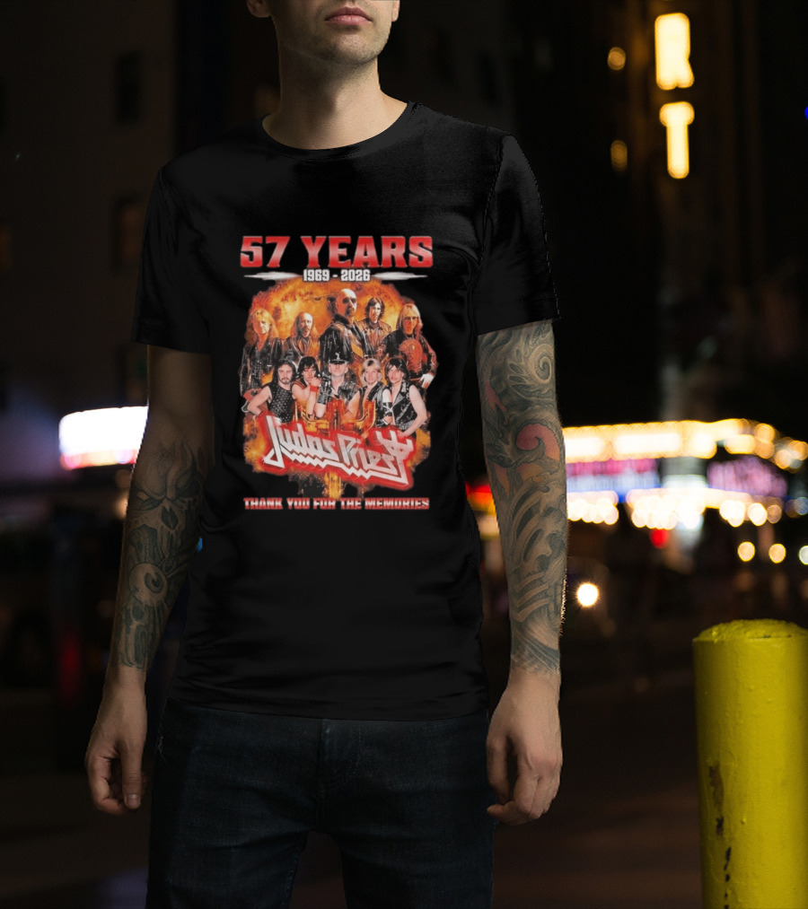 Judas Priest 57 Years 1969 2026 Thank You For The Memories T-Shirt