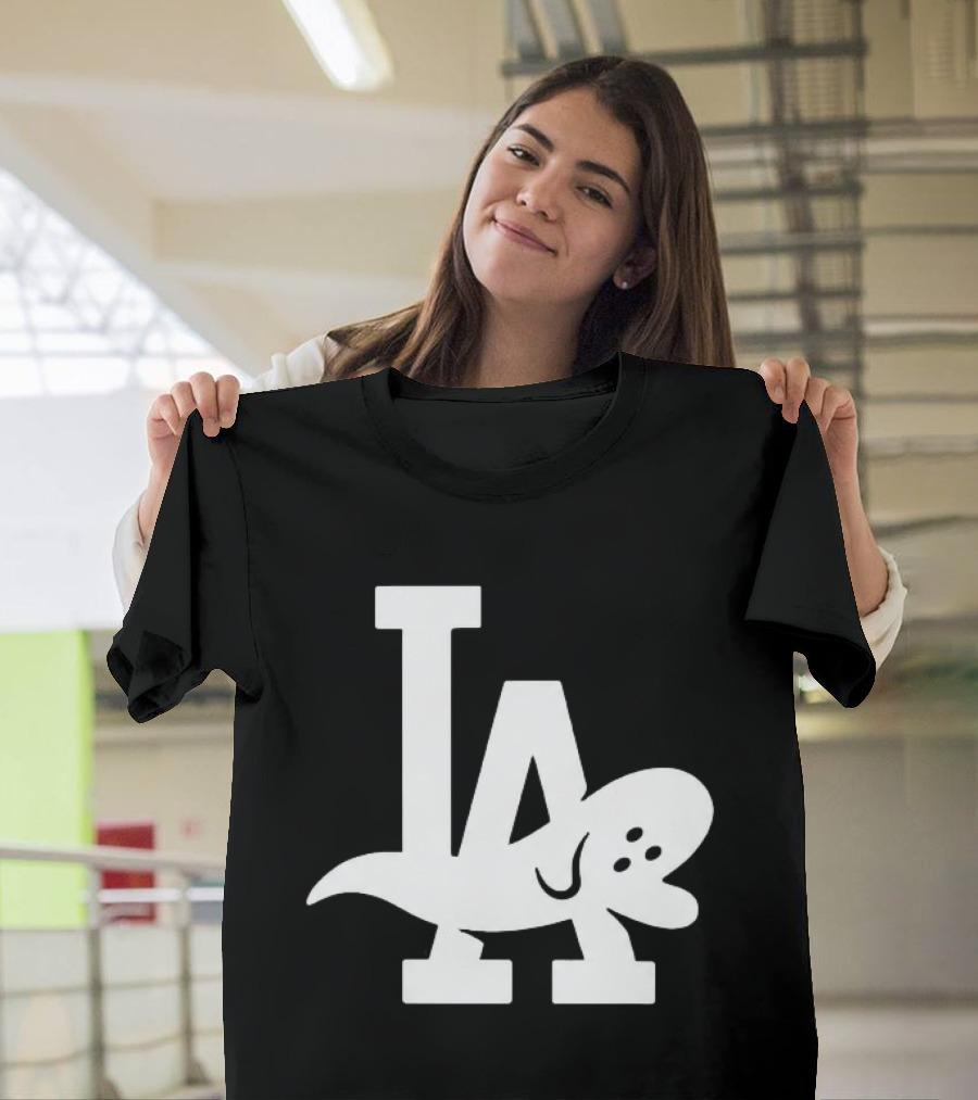 Los Angeles Dodgers LA Ghost Logo Halloween T-Shirt