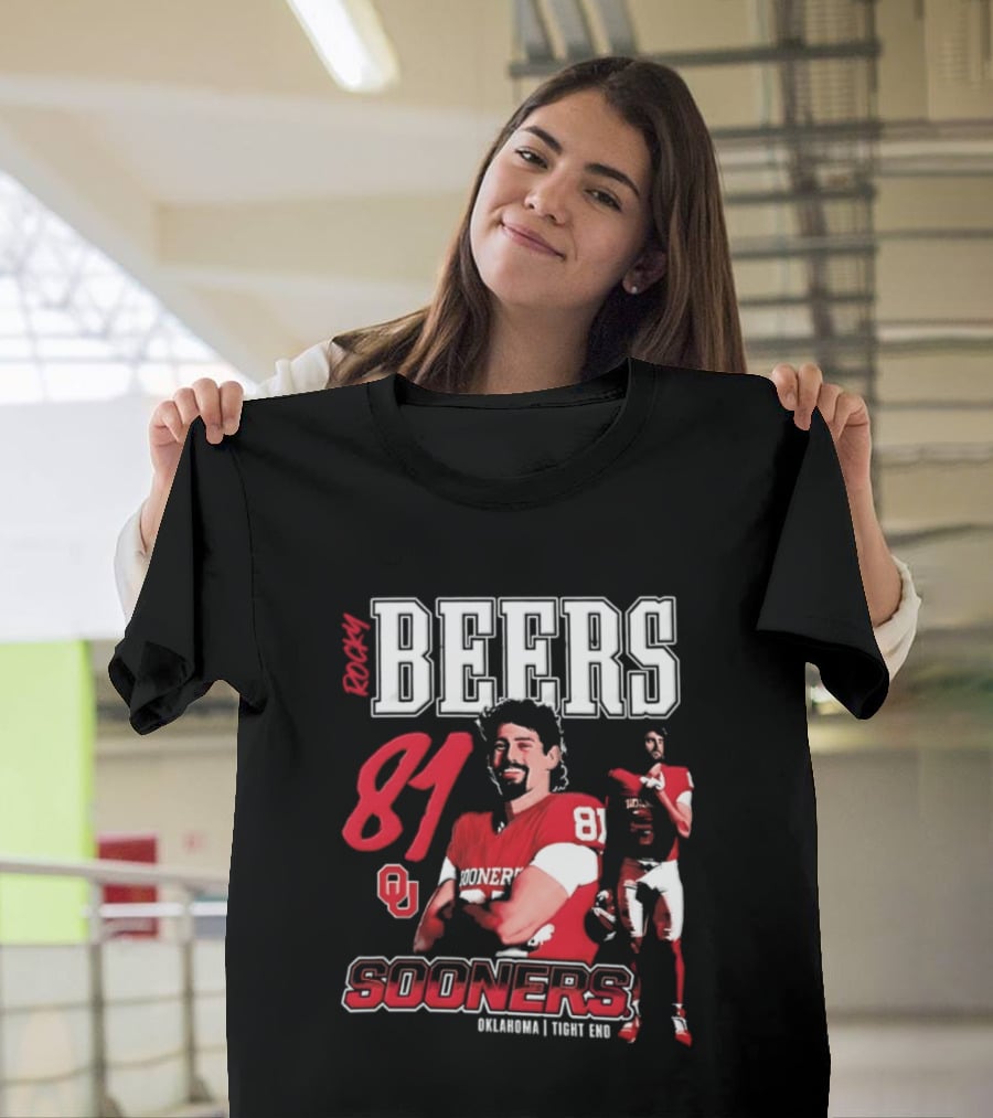 Rocky Beers 81 Oklahoma Sooners Tight End Football Team T-Shirt