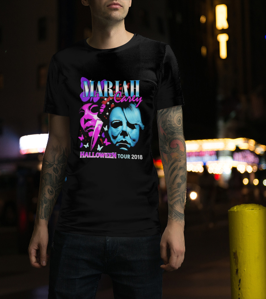 Mariah Carey Halloween Tour 2018 Pop Music Butterfly Mask Knife T-Shirt