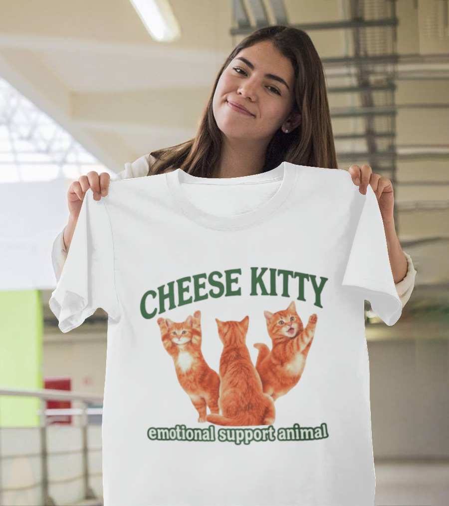 Cheese Kitty Emotional Support Animal Cats T-Shirt