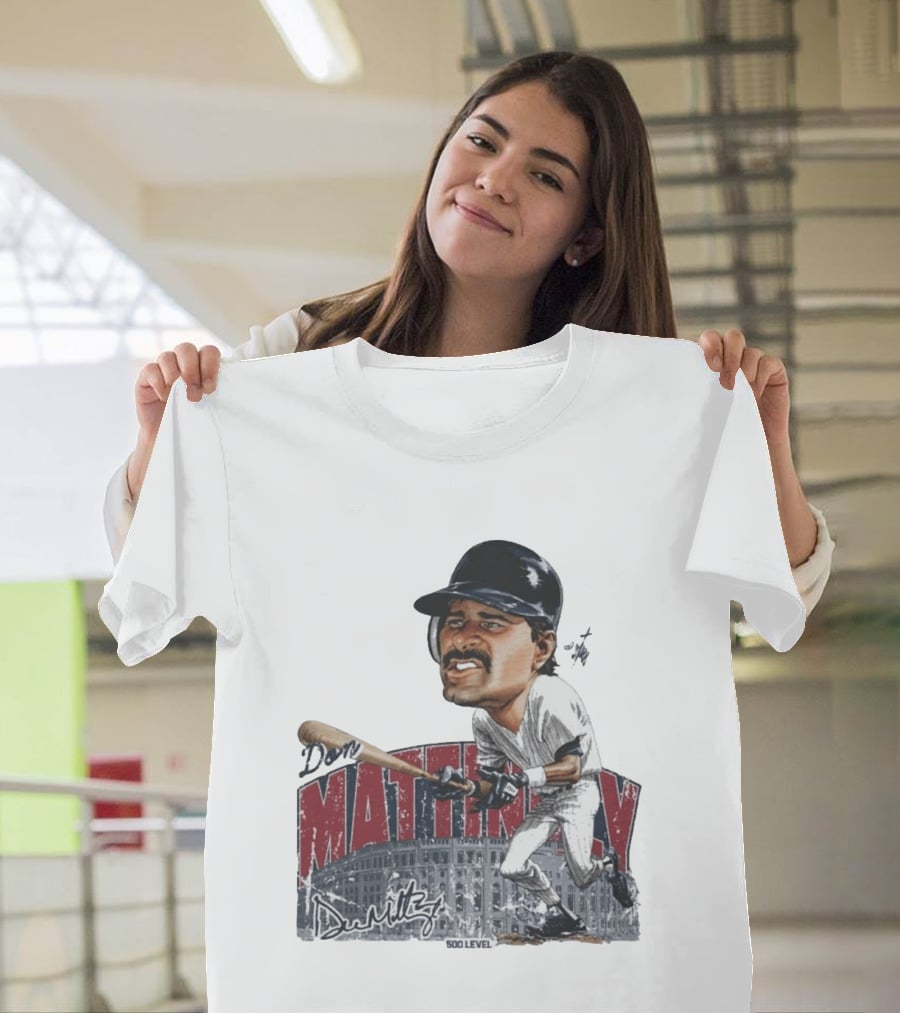 Don Mattingly New York 500 Level Bruce Stark Collection Baseball Stadium T-Shirt