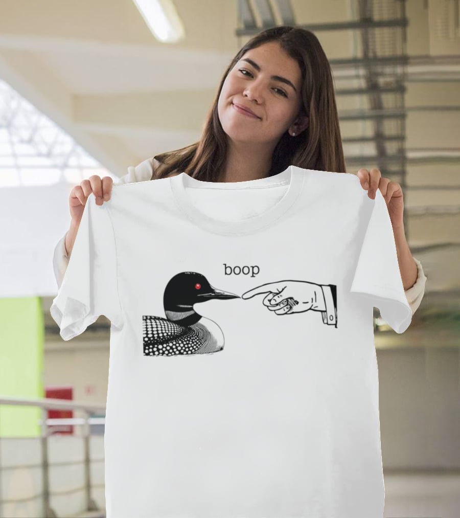 Loon Boop Minnesota Finger Touching Bird T-Shirt