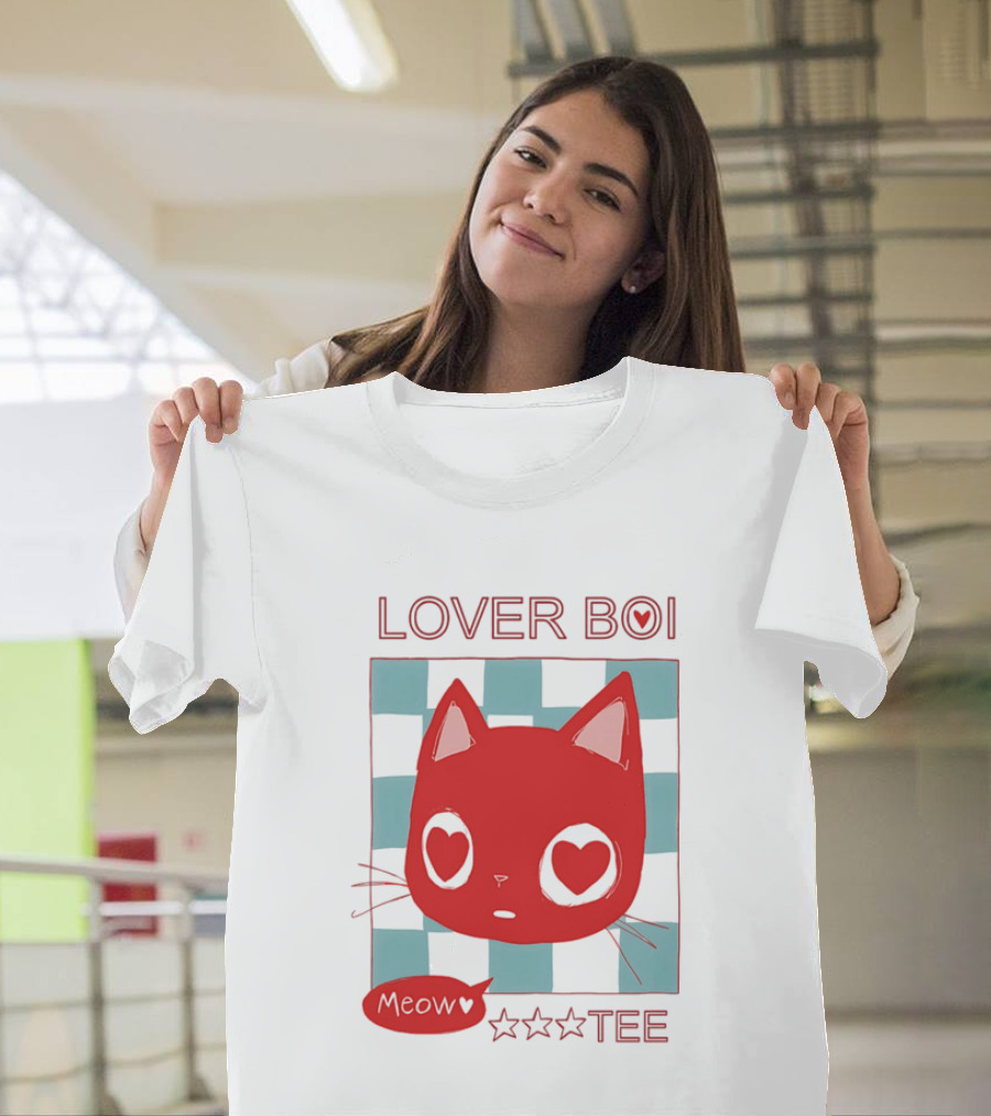 Lover Boi Meow Red Cat Star T-Shirt