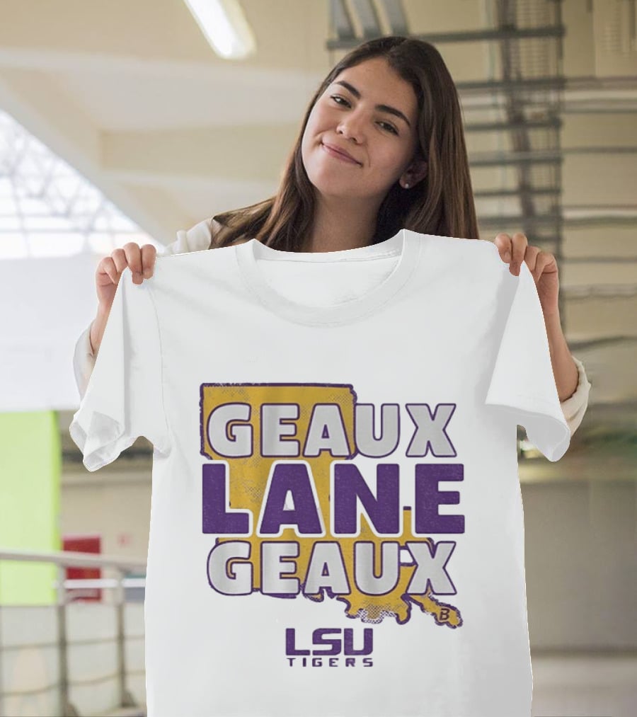 LSU Tigers Geaux Lane Geaux Football Louisiana Map T-Shirt