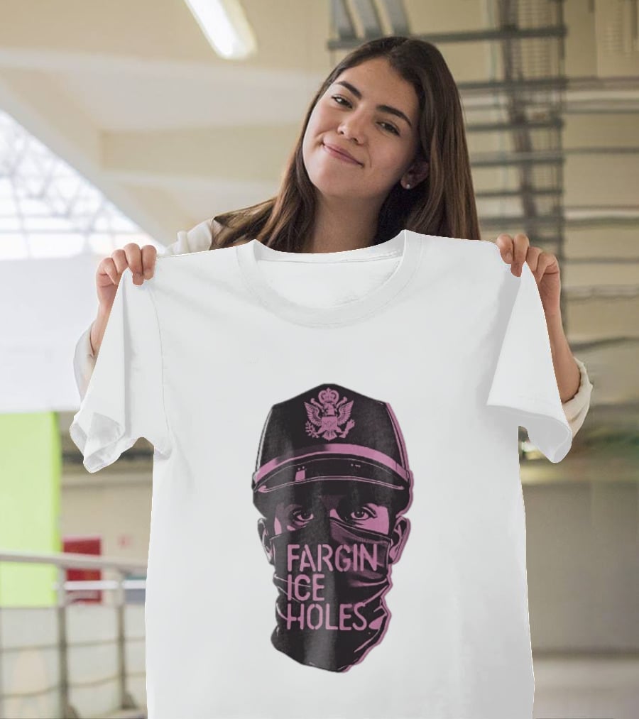 Fargin Ice Holes Masked Officer Police Cap Eagle T-Shirt