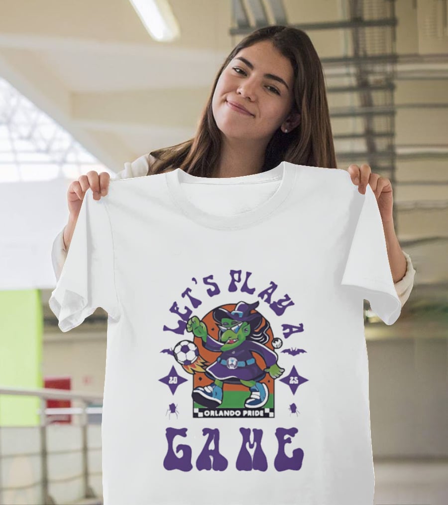Orlando Pride Spooky Season 2025 Let's Play A Game Witch Soccer T-Shirt