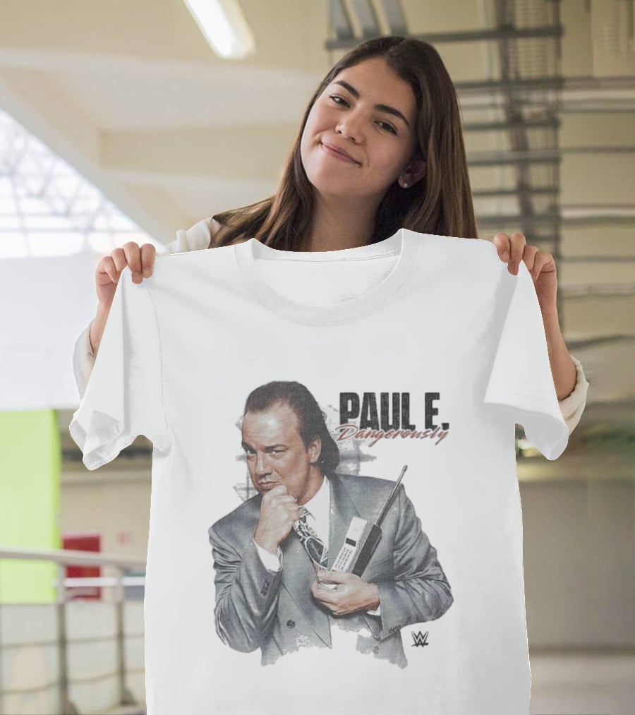 Paul E. Dangerously WWE Retro Suit And Cell Phone Pose T-Shirt