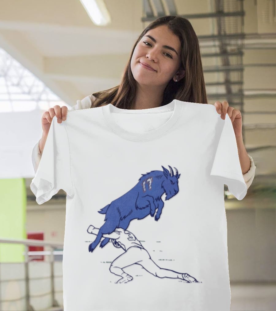 Buffalo Bills Josh Allen Goat 17 Jumping Over Defender Football Play T-Shirt