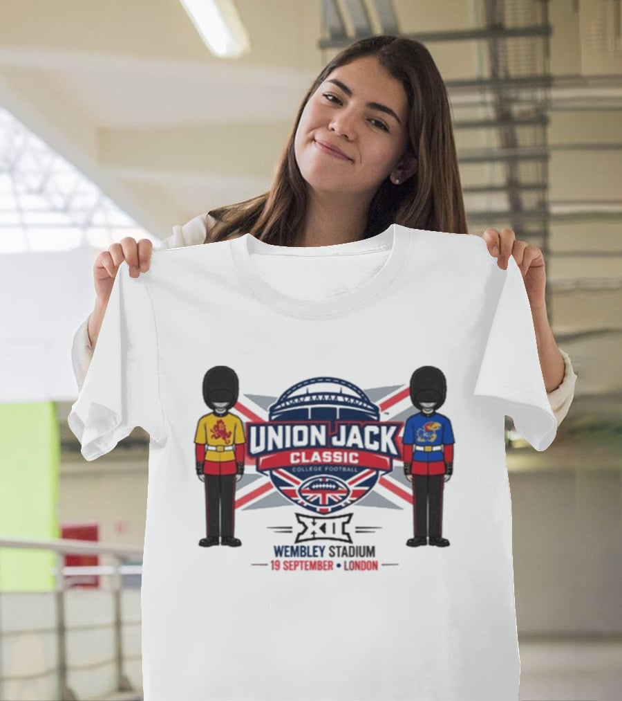 Kansas Jayhawks Vs Arizona State Union Jack Classic 2026 Wembley Stadium London 19 September T-Shirt