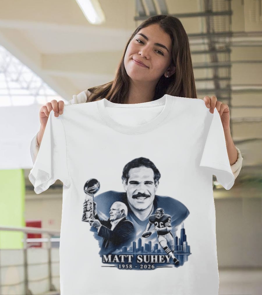 RIP Matt Suhey 1958 2026 Rest In Power With Trophy And Football Player T-Shirt