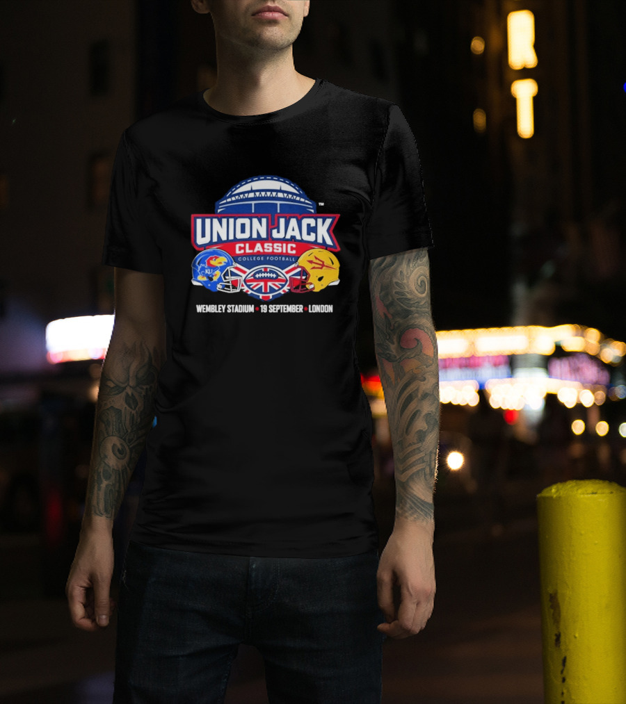 Union Jack Classic College Football Kansas Vs Arizona State Wembleу Stadium London 19 September 2026 T-Shirt