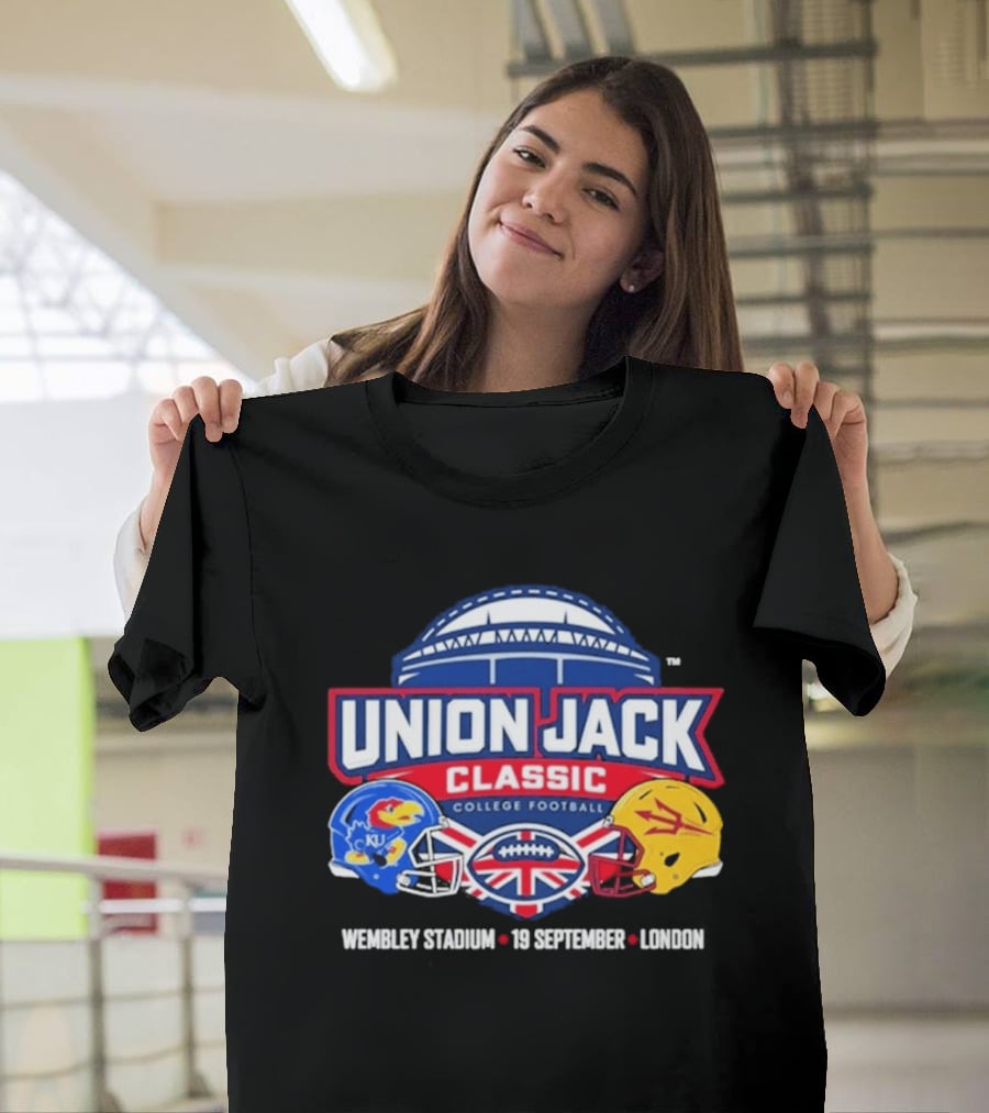 Union Jack Classic College Football Kansas Vs Arizona State Wembleу Stadium London 19 September 2026 T-Shirt