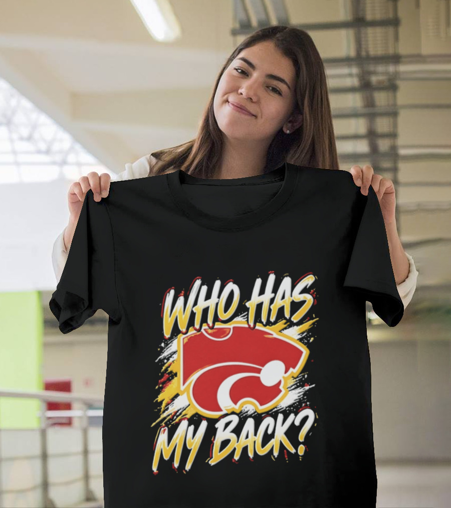 Wildcat Who Has My Back Bold Red And White Paw Print T-Shirt
