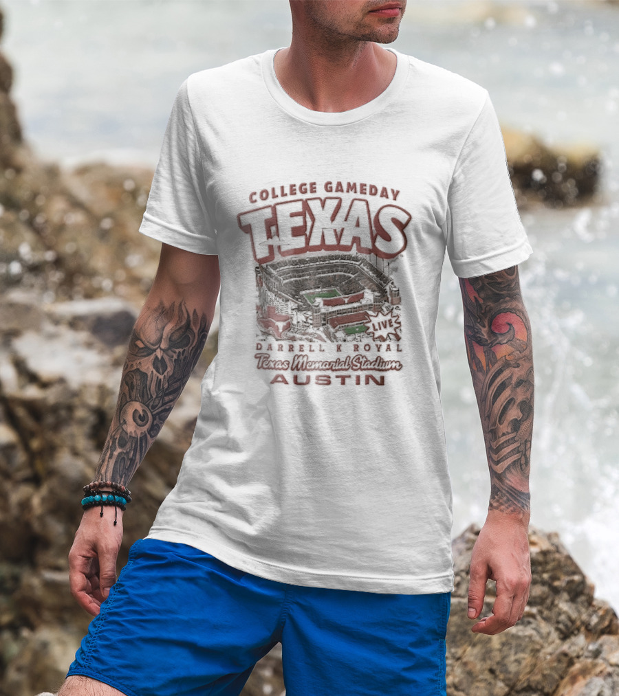 Texas College Gameday Darrell K Royal Memorial Stadium Austin T-Shirt