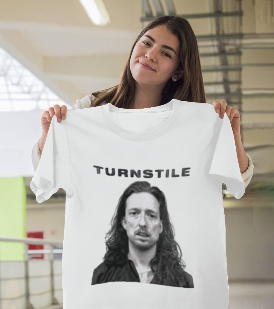 Turnstile Man Black And White T-Shirt