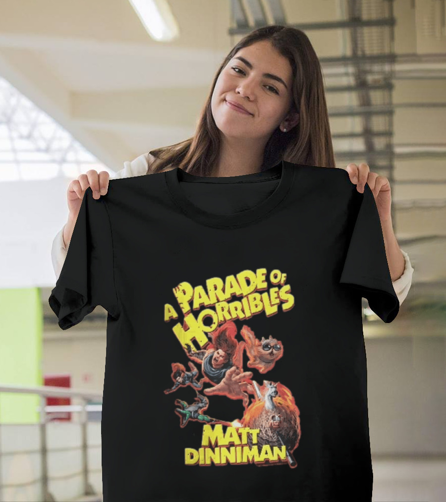 A Parade Of Horribles Matt Dinniman Action Fantasy Characters Flying Flaming Ball Adventure T-Shirt