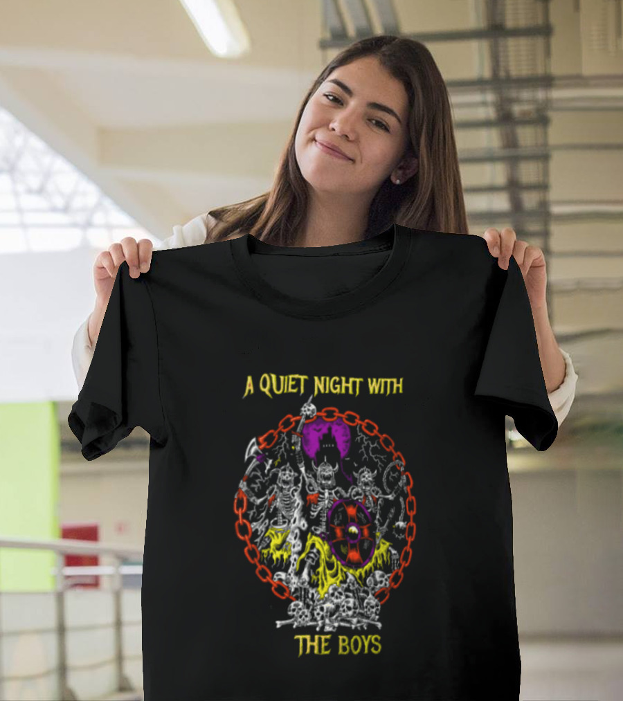 A Quiet Night With The Boys Skeleton Warriors Viking Horde T-Shirt