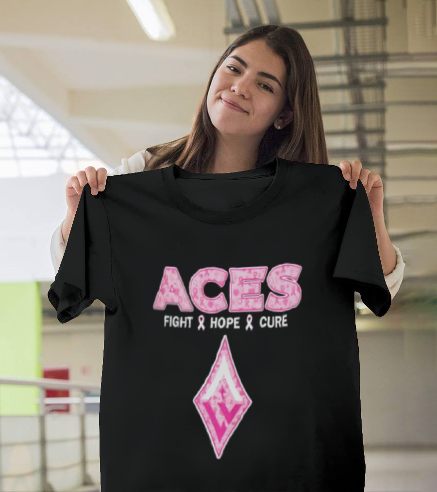 Aces Fight Hope Cure Pink Ribbon Las Vegas Aces T-Shirt