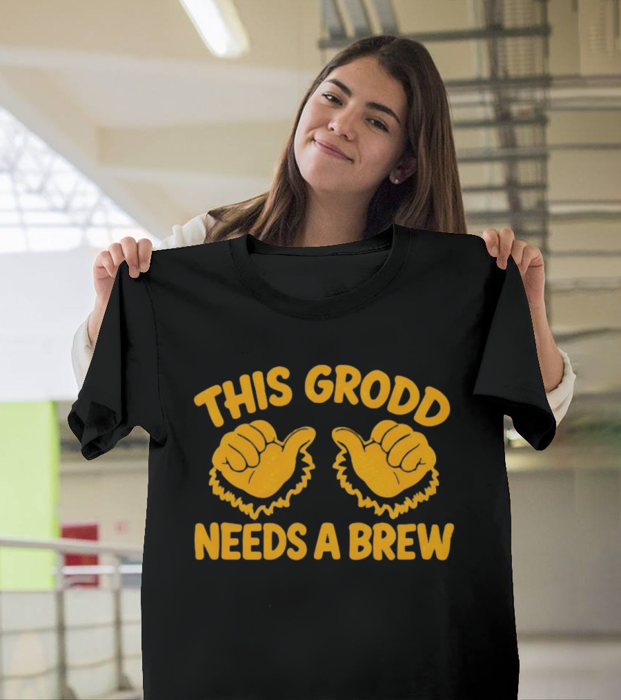 This Grodd Needs A Brew Funny Gorilla Grodd Thumbs Up T-Shirt