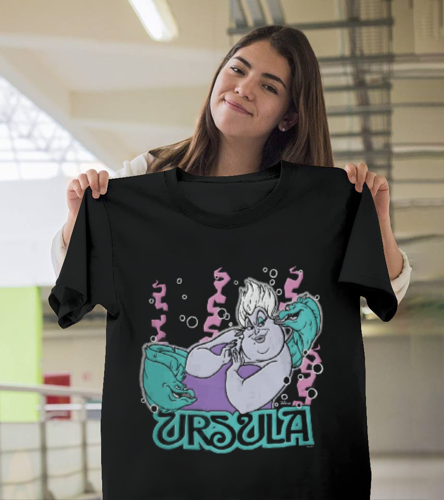 Disney Ursula Sea Witch Villain Eels Bubbles Seaweed T-Shirt