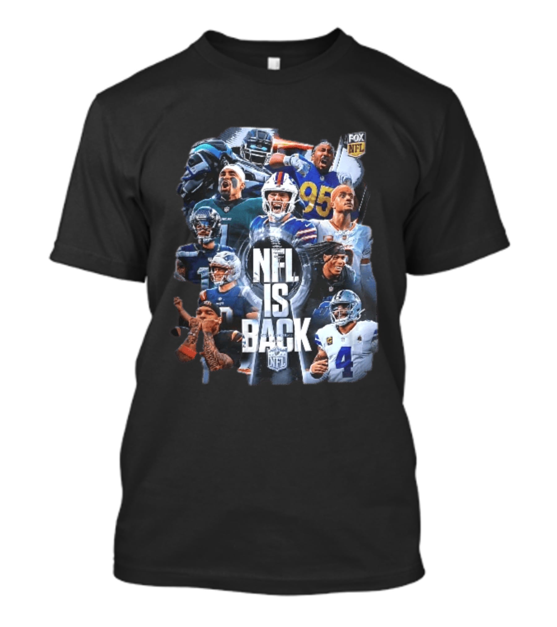 Fox NFL Is Back Vince Lombardi Trophy Football Player Collage T-Shirt