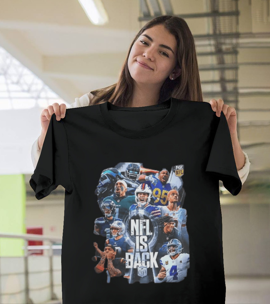 Fox NFL Is Back Vince Lombardi Trophy Football Player Collage T-Shirt