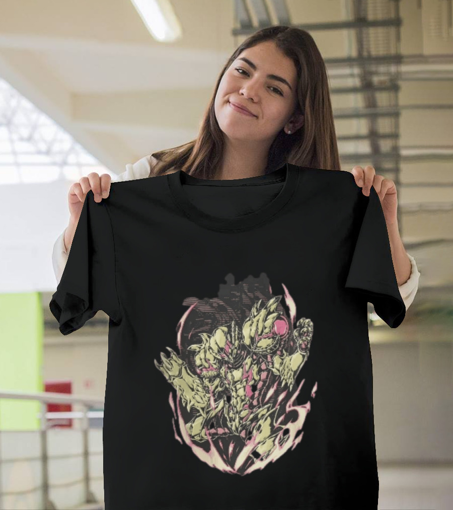 Metroid Samus Aran Suit Glowing Aura Halftone Powering Up T-Shirt