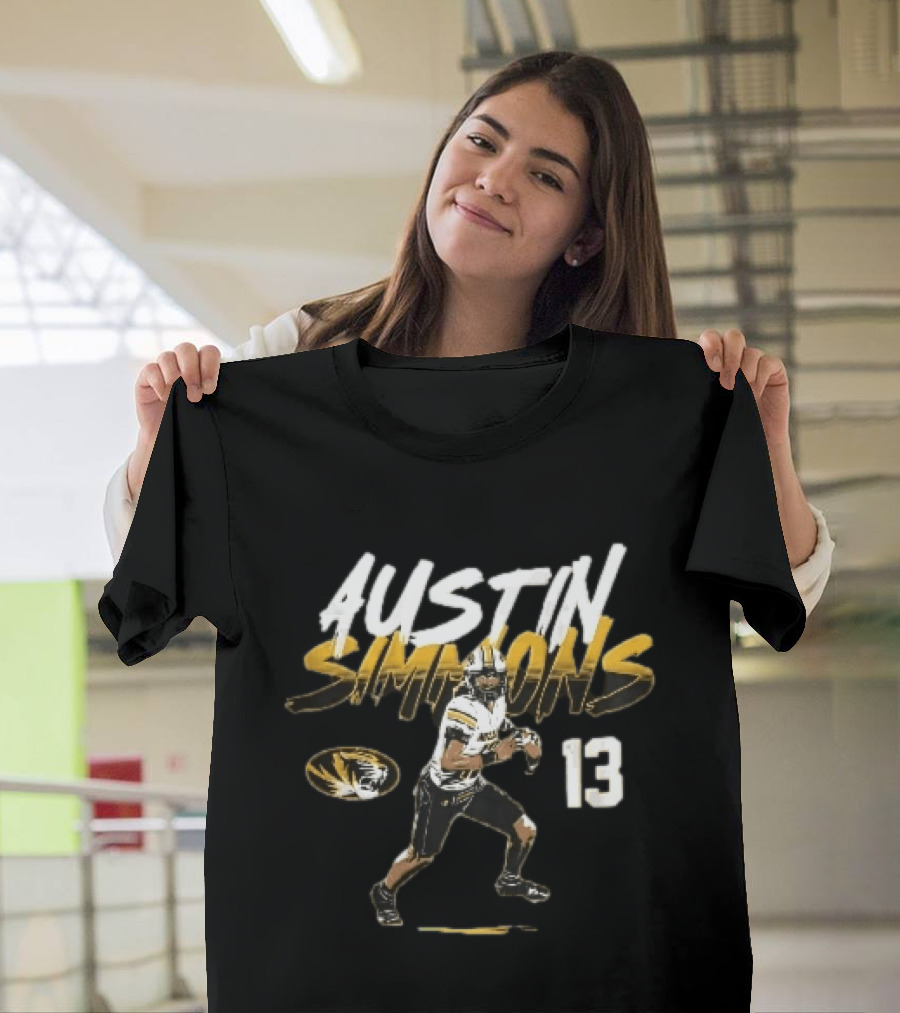 Missouri Tigers Austin Simmons 13 Quarterback NCAA Football T-Shirt