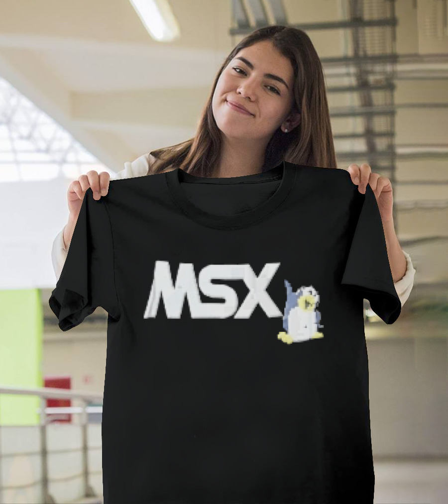 MSX Classic Pixel Penguin Video Game T-Shirt
