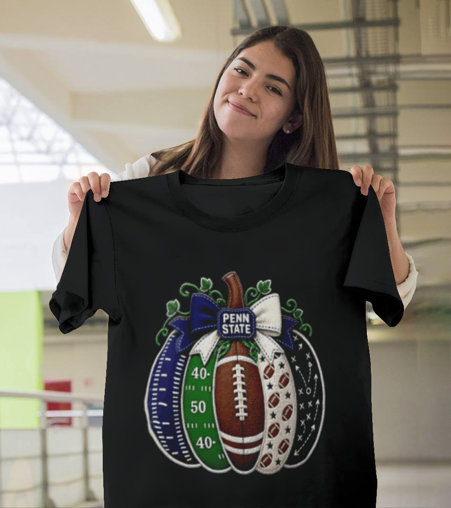 Penn State Football Pumpkin Fall Sports Season Football Decor T-Shirt