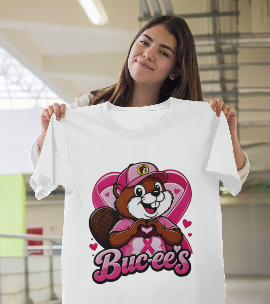 Buc Ee's Pink Ribbon Beaver Breast Cancer Awareness T-Shirt