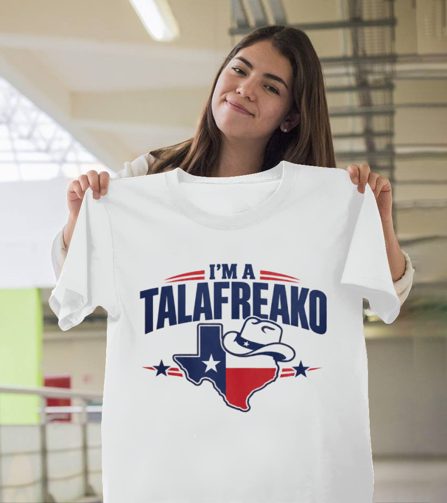 I'm A Talafreako Texas State Outline Cowboy Hat T-Shirt