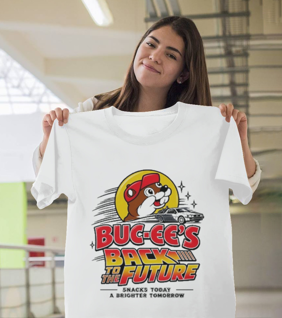 Buc Ee's Back To The Future DeLorean Snacks Today Brighter Tomorrow T-Shirt