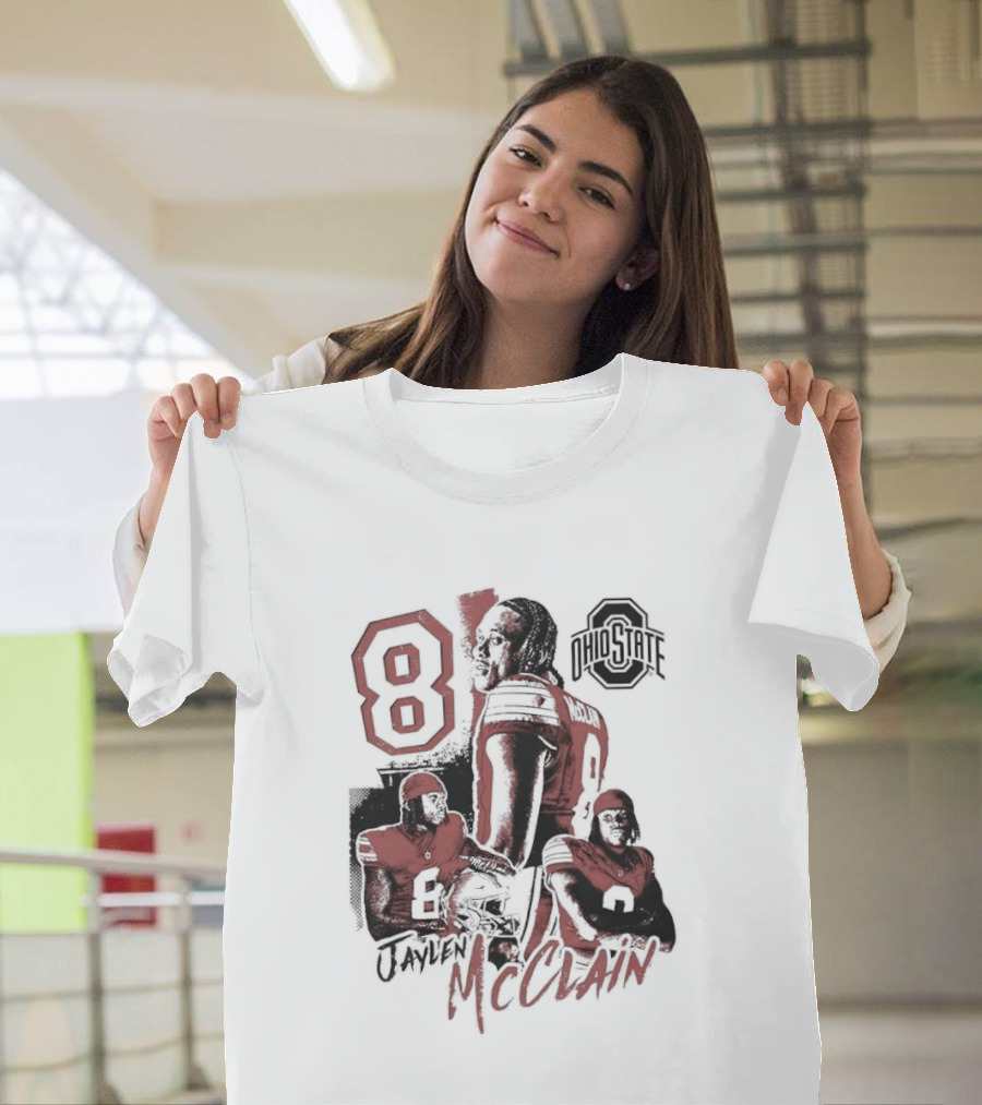 Ohio State Buckeyes Jaylen McClain No 8 Football Player T-Shirt