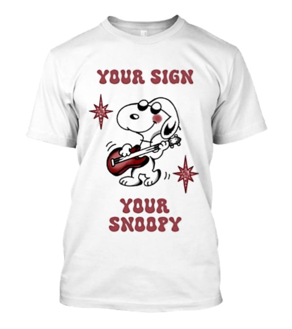 Your Sign Your Snoopy Guitar Iconic Peanuts Character Playing Music T-Shirt