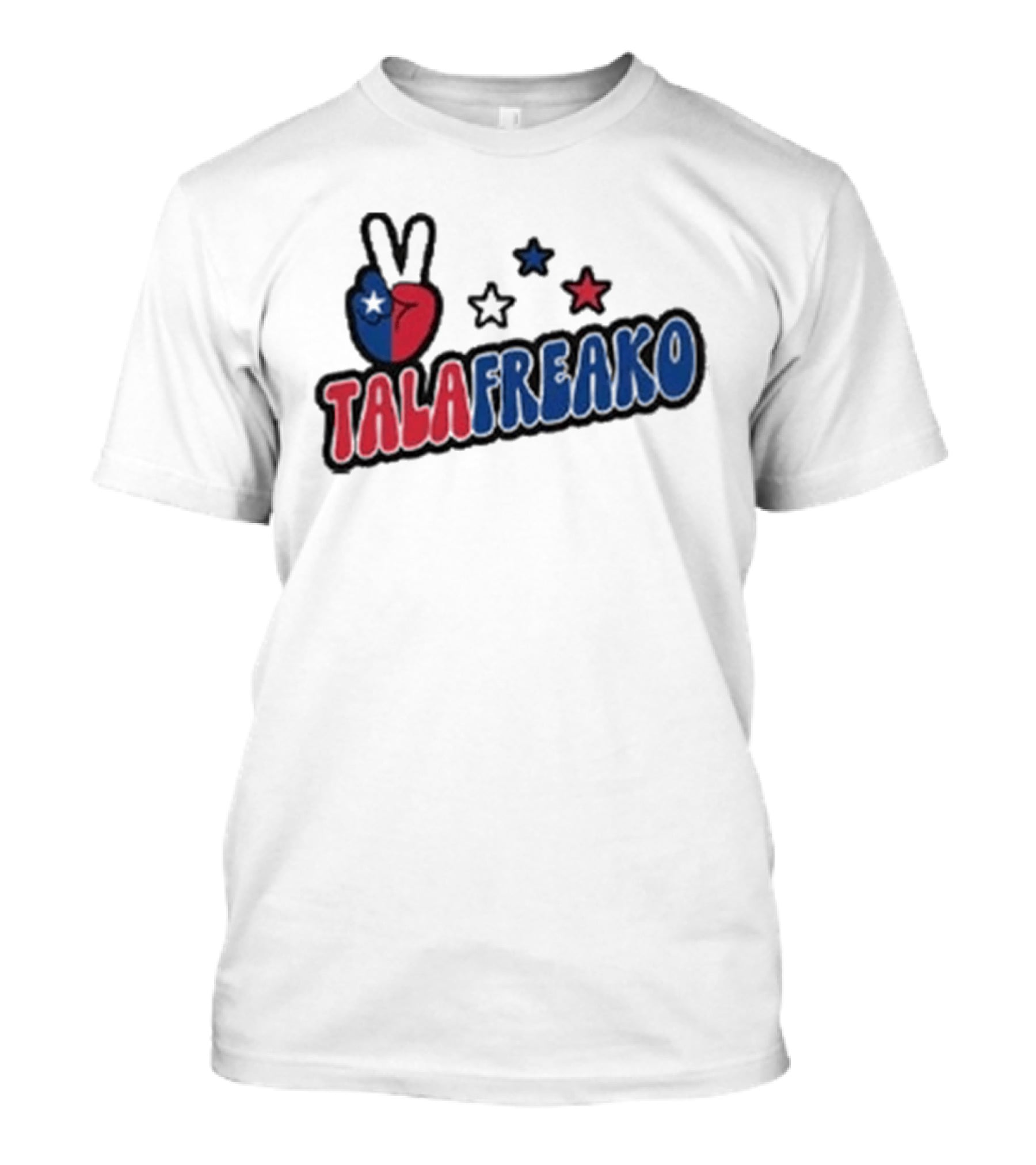 TALAFREAKO Chilean Flag Peace Sign Stars Patriotic T-Shirt
