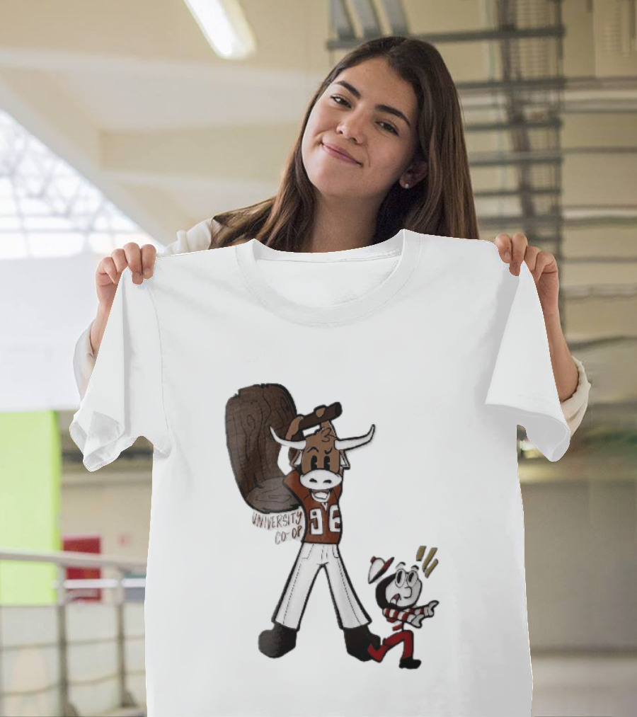 Texas Longhorns University Co Op Cartoon Longhorn 96 Football T-Shirt