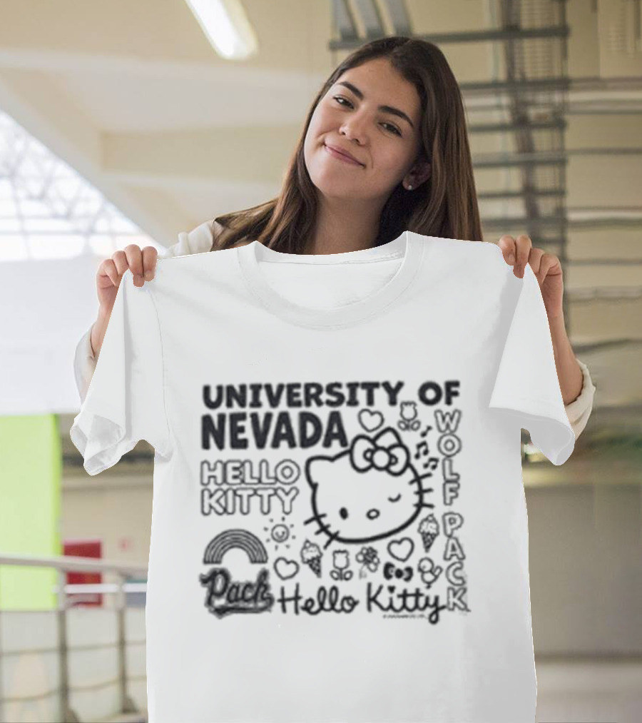 University Of Nevada Hello Kitty Wolf Pack Collegiate Collaboration T-Shirt