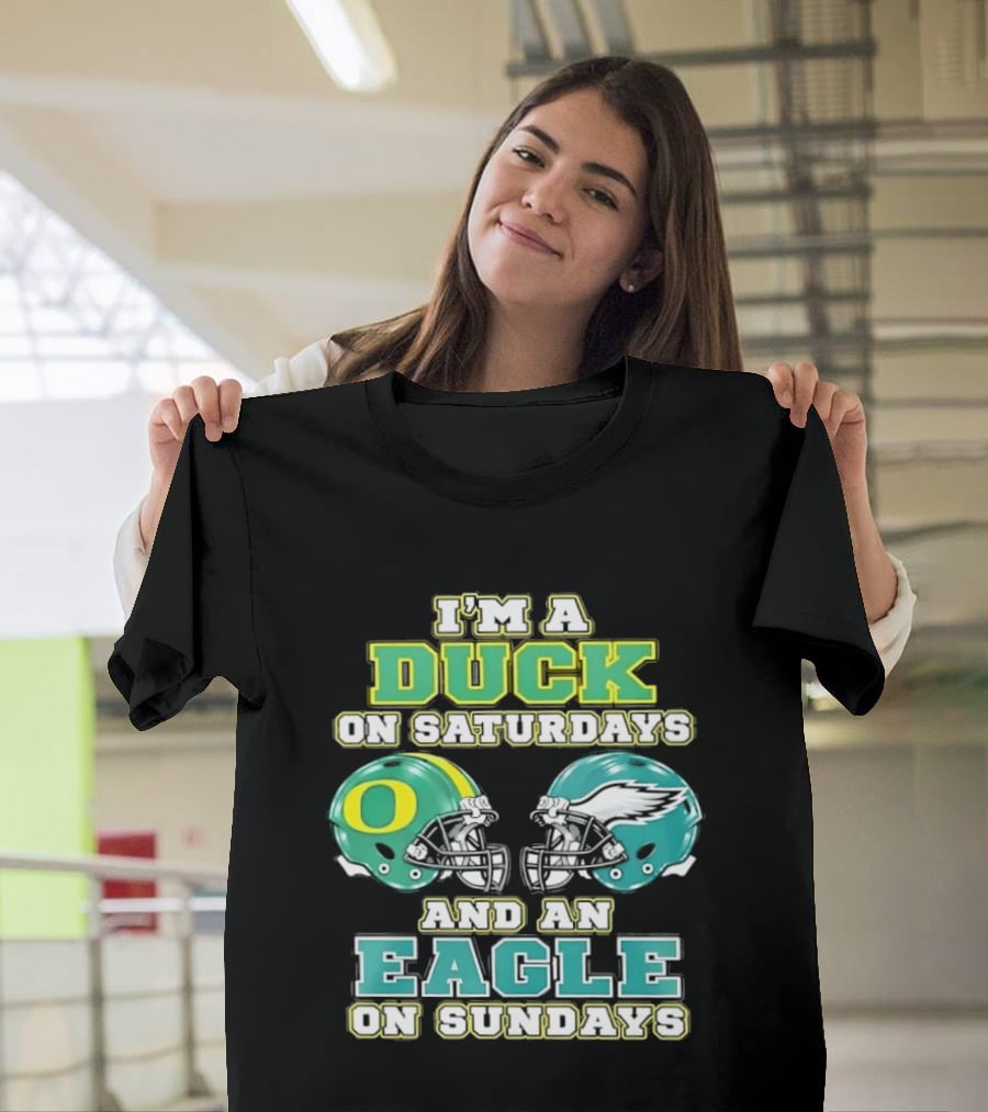 Oregon Ducks Saturdays Philadelphia Eagles Sundays Fan Dual Allegiance T-Shirt